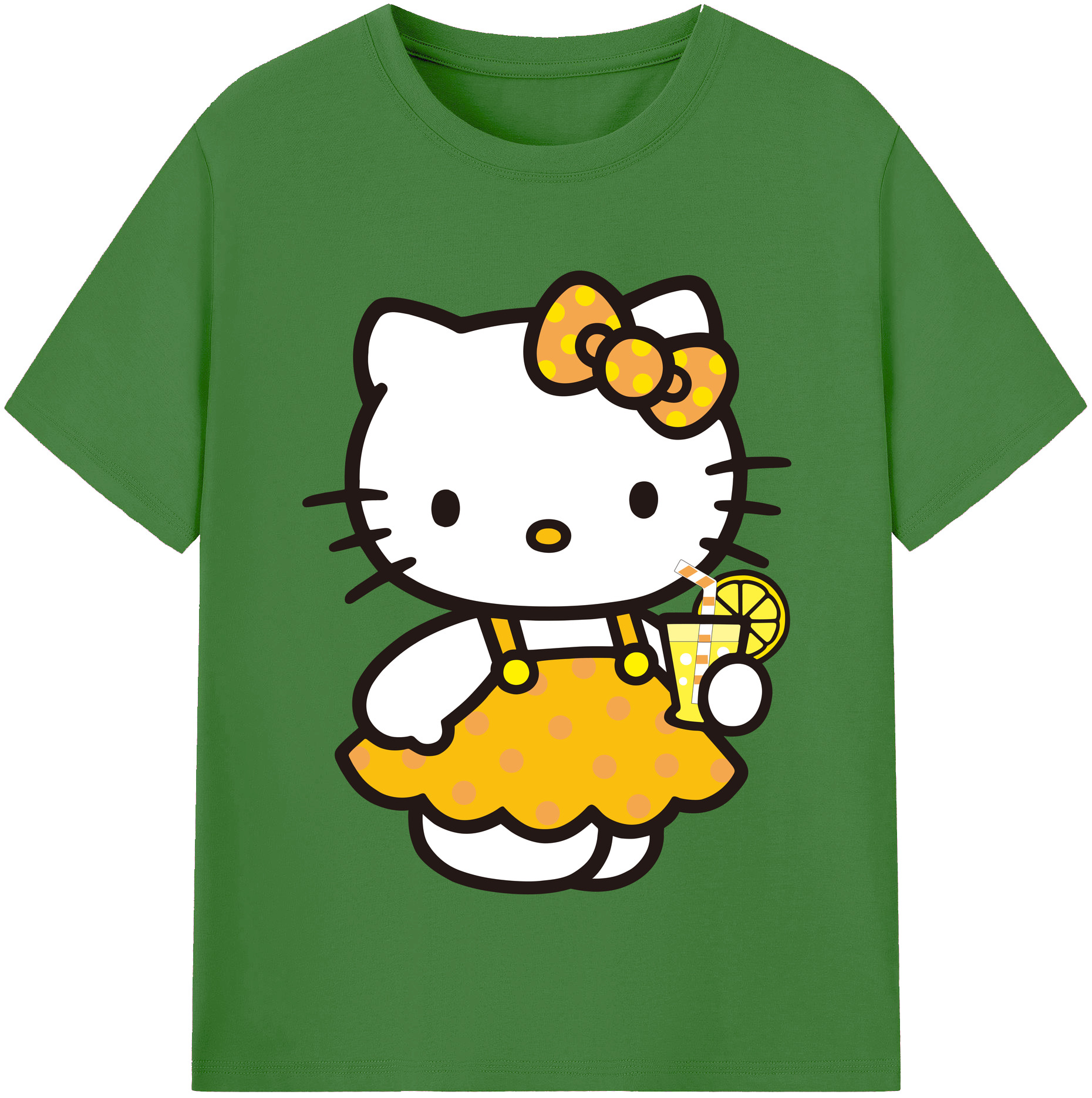 （画像用） Hello Kitty ハローキティ レディースカジュアルプリントTシャツ（綿100％）